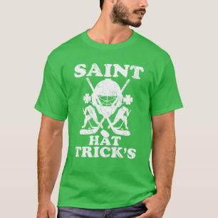 Funny Saint Hat Tricks Hockey Lover St. Patrick's T-Shirt