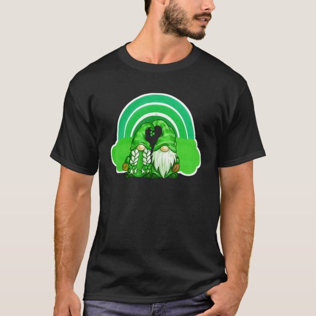 Funny Saint Patrick Gnome St Patricks Day Rainbow  T-Shirt (Front)