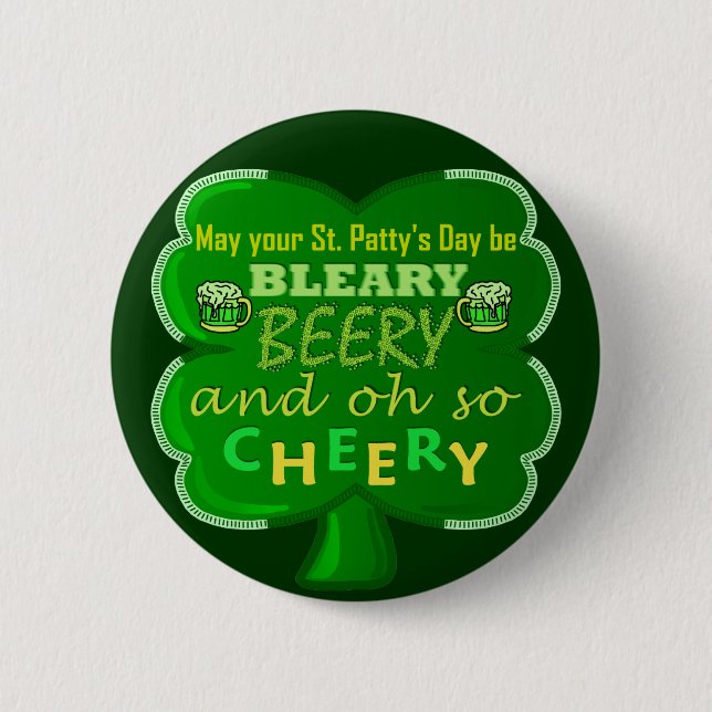 Funny Saint Patrick's Day Beer 6 Cm Round Badge (Front)