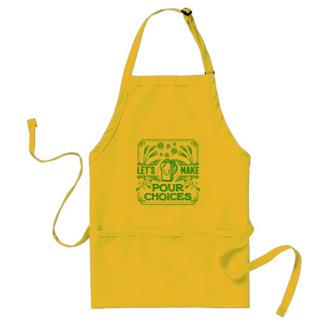 Funny Saint Patrick's Day Beer Pour Choices Irish Standard Apron (Front)
