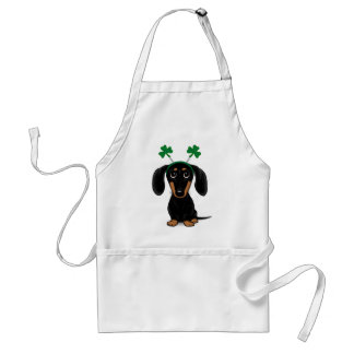 Funny Saint Patrick's Day Dog Dachshund Shamrocks Standard Apron