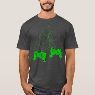 Funny Saint Patricks Day Gift For Gamer Gaming gif T-Shirt