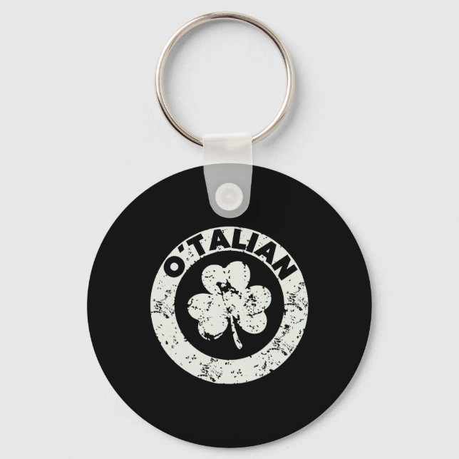 Funny Saint Patricks Day Italian Irish Relationshi Key Ring (Front)