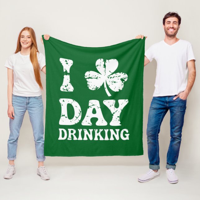 Funny Saint Patricks Day Party St Pats Funny Drink Fleece Blanket (In Situ)