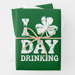 Funny Saint Patricks Day Party St Pats Funny Drink Wrapping Paper Sheet