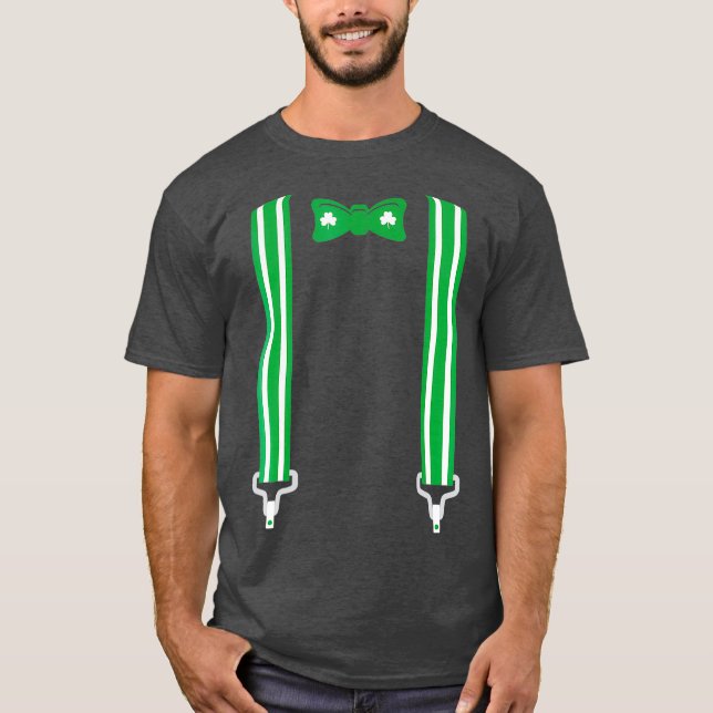 Funny Saint Patricks Day Shamrock Bow Tie T-Shirt (Front)