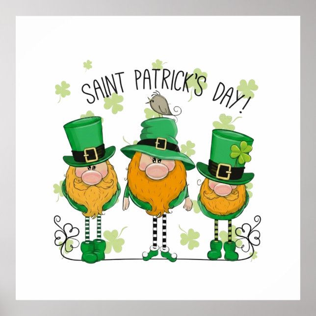 Funny Saint Patrick's Day T-Shirt Irish Shamrock Poster (Front)