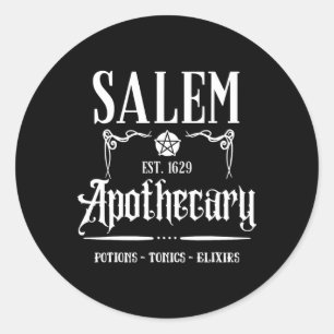 Funny Salem Witch Machusetts Apothecary Halloween Classic Round Sticker