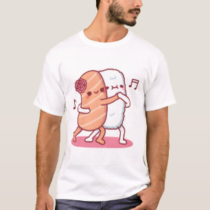 Funny Salmon Sushi And Rice Dancing Tango T-Shirt
