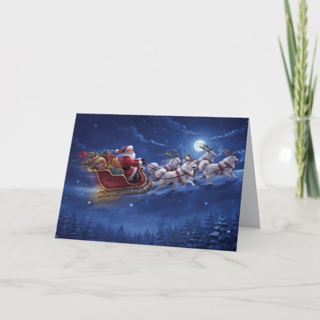 Funny Samoyed Dog Christmas Holiday Card (Front)