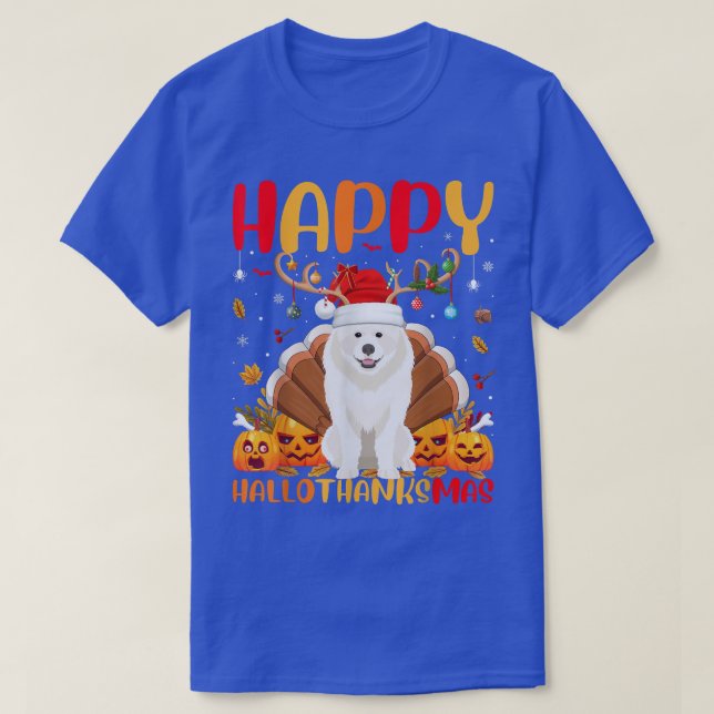 Funny Samoyed Dog Lover Happy Samoyed HelloThanksM T-Shirt (Design Front)