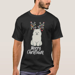 Funny Samoyed Dog Lover Reindeer Matching Christma T-Shirt