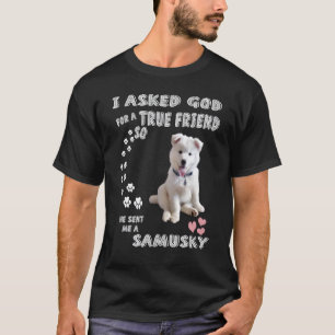 Funny Samoyed Husky Mix Dog Mom Dad Costume Cute S T-Shirt