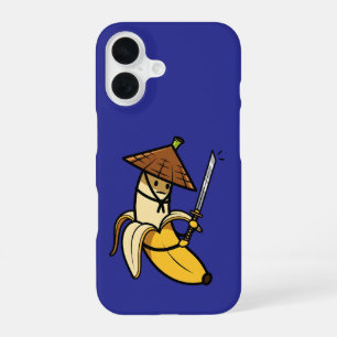 Funny Samurai Banana Ronin Cartoon Illustration iPhone 16 Case
