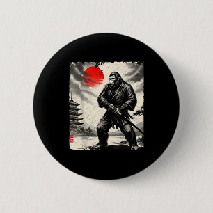 Funny Samurai Bigfoot Japanese Art Graphic Tee Ani 6 Cm Round Badge