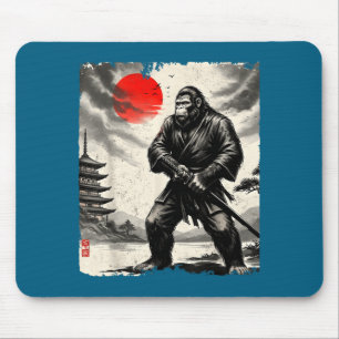 Funny Samurai Bigfoot Japanese Art Graphic Tee Ani Mouse Pad