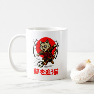 Funny Samurai Cat Soccer - Gift for Coffee & Cat Mug