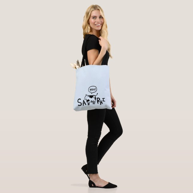 Funny SAMURAI tote bag (On Model)