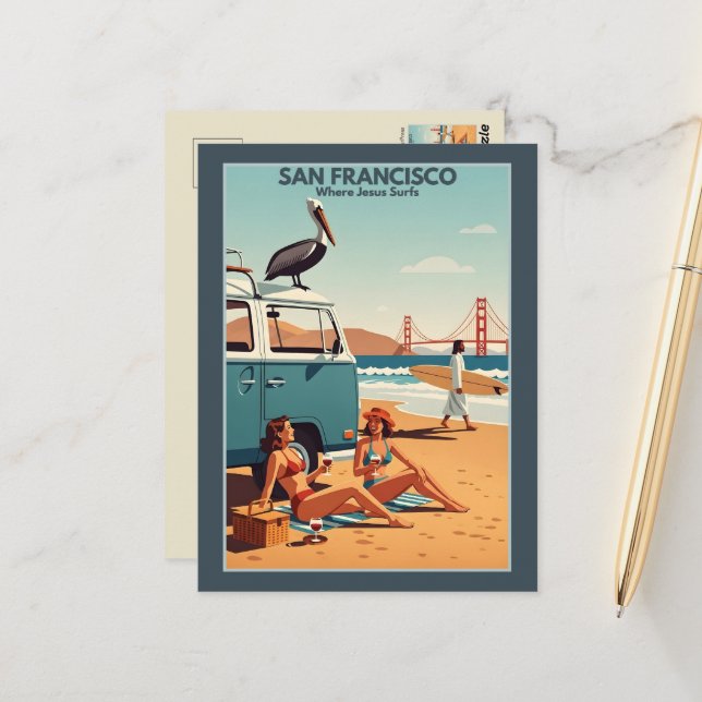 Funny San Francisco Postcard (Front/Back In Situ)