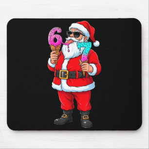 Funny Santa 67 Ice Cream Christmas Drip Xmas Teens Mouse Pad
