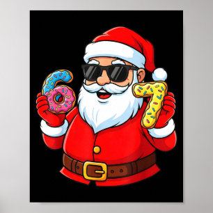 Funny Santa 67 Ice Cream Drip Christmas Xmas Boys Poster