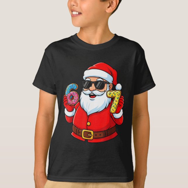 Funny Santa 67 Ice Cream Drip Christmas Xmas Boys  T-Shirt (Front)