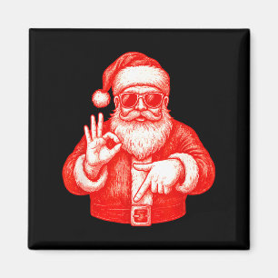 Funny Santa 6 7 Meme Design _ Christmas Math Humor Magnet