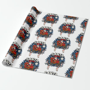 Funny "Santa Adapts" Drone Sleigh Christmas Wrapping Paper