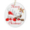 Funny Santa and Reindeer Cartoon Ornament