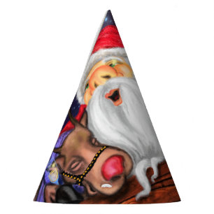Funny Santa and Reindeers Christmas Party - Cheers Hat