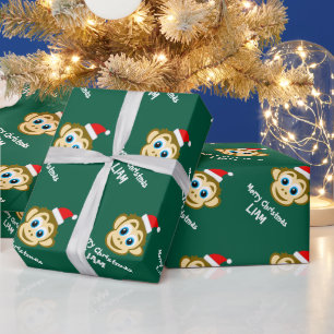 Funny Santa ape Christmas wrapping paper for kids