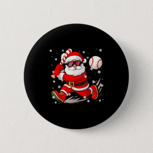 Funny Santa Baseball Christmas Pajamas Xmas Men Bo 6 Cm Round Badge