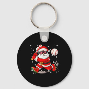 Funny Santa Baseball Christmas Pajamas Xmas Men Bo Key Ring