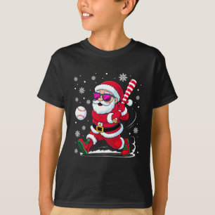Funny Santa Baseball Christmas Xmas Men Boy Santa T-Shirt