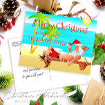 Funny Santa Beach Christmas Greetings Postcard<br><div class="desc">Spread holiday cheer with a twist with our Funny Santa Beach Christmas Greetings Postcard. This unique card, designed with love by Mylini Design, features jolly Santa enjoying his own little holiday on a sunny beach. Created using vibrant colours and detailed graphics, this card is sure to bring a smile to...</div>