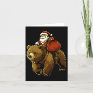 Funny Santa Bear Christmas Graphic Tee Kids Boys M Card