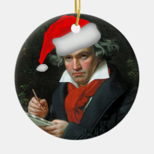 Funny Santa Beethoven Classical Music Christmas Ceramic Tree Decoration