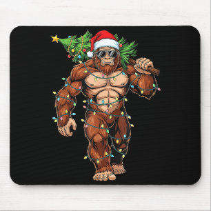 Funny Santa Bigfoot Christmas Tree Christmas Crypt Mouse Pad