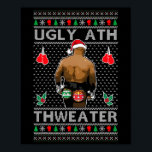 Funny Santa Boxing Ugly Ath Sweater Merry Christma Poster<br><div class="desc">Funny Santa Boxing Ugly Ath Sweater Merry Christmas</div>
