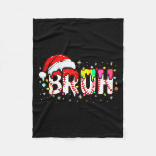 Funny Santa Bruh Baseball Christmas Xmas Meme Paja Fleece Blanket