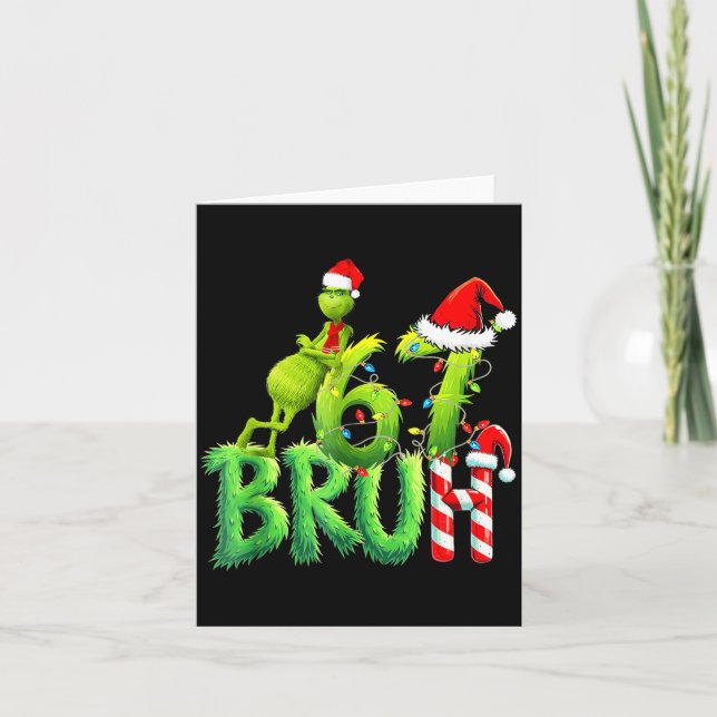 Funny Santa Bruh Christmas Meme 6 Gift Men, Women  Card (Front)