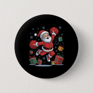 Funny Santa Cheering Cheerleading Christmas Xmas P 6 Cm Round Badge