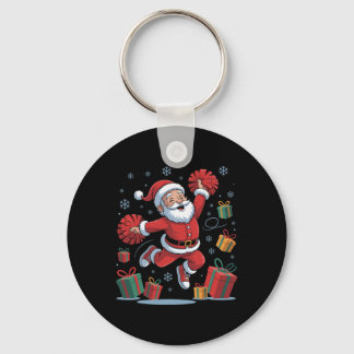 Funny Santa Cheering Cheerleading Christmas Xmas P Key Ring
