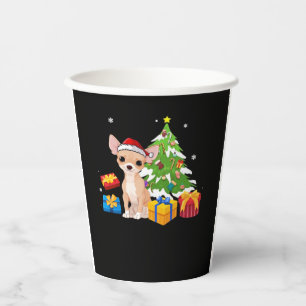 Funny Santa Chihuahua Dog Christmas Tree Gifts Xma Paper Cups