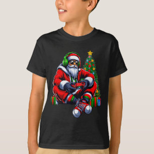 Funny Santa Christmas Gamer Controller Xmas Gaming T-Shirt