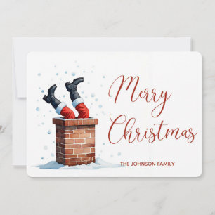 Funny Santa Christmas greeting card 