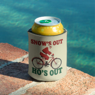 Funny Santa Christmas Santa's Out Ho's Out  Can Cooler