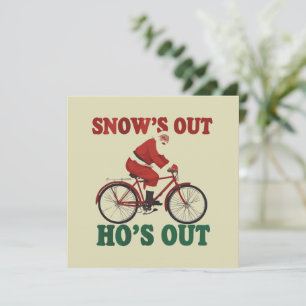 Funny Santa Christmas Santa's Out Ho's Out Holiday Card