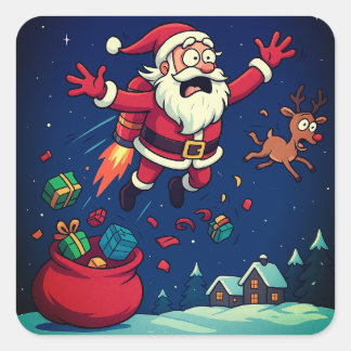 Funny Santa Christmas Sticker
