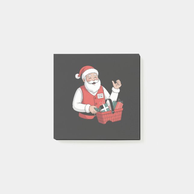 Funny Santa Christmas Store Cashier Worker   Post-it Notes (Front)